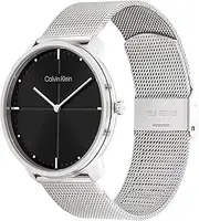 [Calvin Klein] CK Iconic Stainless Steel Dial Unisex Watch, Black