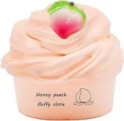 1 Pack 60ml Peach Butter Slime Kit, Slime Sludge Toy with Charm Fruits Scented Stress Relief Sensory Toy Slime (Peach)