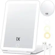 Rechargeable Makeup Mirror for Travel, Vanity Mirror with 72 Led Lights, 3 Co...