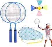 Badminton Racket Set - Shuttlecocks Badminton Racquets Replacement,Lightweight Comfort Grip Racket Complete for Family Fun Outdoor Indoor Games