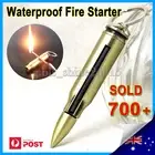 Bullet Waterproof Emergency Starter Flint Lighter Matches Camp Survival Keyring