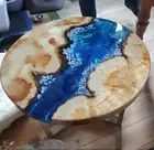 Round Epoxy Table Top/ Wood Dining Table / Resin Coffee Table / Handmade Table