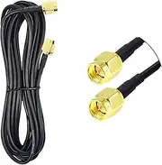 BANDKIT 10M 12M 15M 20M RG174 Cable Feeder Wire SMA Male to Male Extension Cord for Coax WiFi Network Card Router Bridge Antenna(15M)
