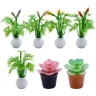 7 Pcs Succulent Plant Decoration Child Potted Artificial Plants Miniature