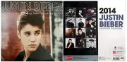 BIEBER JUSTIN *NEW" 2014 CALENDAR (18-MONTH) DIFF PHOTOS