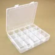 Clear Plastic Organizer Box Case 20 Grids Jewelry Craft Beads Display Storage