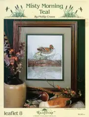 Misty Morning Teal Duck Stoney Creek Cross Stitch Leaflet 8 by Phillip Crowe