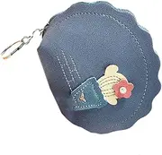 [ROMISBABA] Cactus Pattern Mini Coin Purse for Women Casual Key Storage Bag Durable Zipper Design Dark Blue Coin Wallet for Travel Shopping