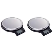 2x Acurite Round Stainless Steel Digital Kitchen Scale Instrument 1g/5kg Black