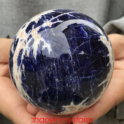 1.01LB Natural sodalite ball quartz crystal sphere 72mm reiki healing XQ1180