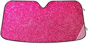 Hot Pink Glitter Sunshade for Car Windshield UV Protection Car Front Window Shades Medium