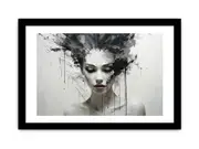 Women Framed Art Black White Framed print Art Poster