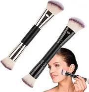 Double Ended Makeup Brush - Double-Ended Eyeshadow Powder Brush | Women Beauty Powder Blending Brush For Liquid, Concealer, Cream, Blush