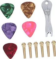 Yardwe 1 Set Guitar Repair Supplies Guitar Bridge Pin Puller Extractor Tool Picks Durable Accessories for Easy Maintenance Random Color
