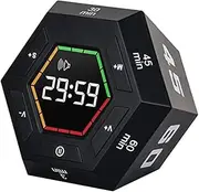 Aribrnten 1 Piece Pomodoro Productivity Black Plastic 3, 5, 15, 30, 45, 60 Minute Preset Smart Countdown