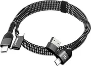 [TLIDA] USB C for iPhone Cable, 66W 4 in 1 Charging Cable 4.4FT, Chubby USB A/C to C/liging with Light for iPhone 16e 16 15 14 Pro/MacBook/iPad/Samsung S25/Switch 2, Multi Chargers for All Devices