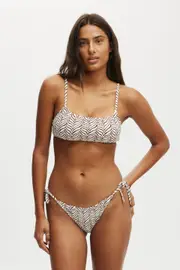 [Body] Body - Straight Neck Crop Bikini Top - Textured zebra 4XL TEXTURED ZEBRA