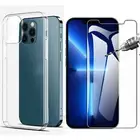 For Apple iPhone 13 Pro Case Cover and Tempered Glass Screen Protector Clear
