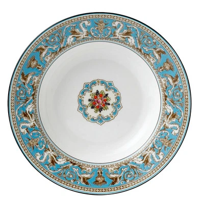 Wedgwood Florentine Turquoise Rim Soup Bowl 9" Made in England NEW