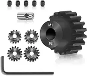 xioaue Pinion Gear Set 5PCS, 14T 15T 16T 17T 18T M1 Pinion Gear Metal Hardened Steel Fit 5mm RC Motor Shaft with Hex Key