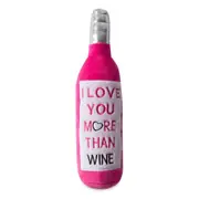 Fringe Studio Plush Bottle Squeaker Valentine's Dog Toy - Love You More Than Wine