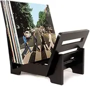 ZonsWorld - Vinyl Record Holder Storage - Display Up to 50 Albums, Fits 7” and 12” Records or LPs - Music Record Storage and Organizer - Black Bamboo
