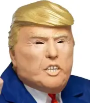 Mens Donald Trump Fancy Dress Mask Full Head Latex Mask by Smiffys