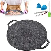 Non-Stick Round Baking Pan, Grill Pan for Indoor Cooking, Korean BBQ Grill Pan, Korean Grill Pans for Indoor Cooking, Multifunctional Frying and Baking Pan (38cm/14.9in)