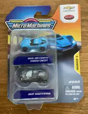 Micro Machines 2pack Series 1 #003 Corvette Stingray Bugatti Veyron Sealed NEW