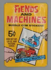 1970 vintage Donruss FIENDS AND MACHINES trading card WAX PACK Sealed RARE fink