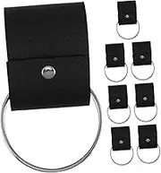 Angoily 8pcs Fashionable PU Leather Towel Ring Holders Elegant Towel Clips for Kitchen Bathroom Travel Strong Clasp for Gloves Scarves Accessories Versatile Decor for Bags Railing Rods