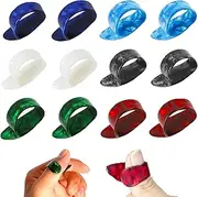 Wzenclave 12pcs Medium Thumb Picks, 6 Colors, Celluloid, Compatible with Electric/Acoustic Guitar, Bass, Banjo, Ukulele