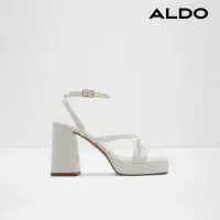 在飛比找momo購物網優惠-【ALDO】TAIA-時尚百搭交叉細帶方頭厚跟涼鞋-女(白色