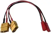 Hengfuntong-Elec JST BEC Male Charging Cable Leads 20awg 20cm with XT60 Female for RC Battery Chargers 2pcs