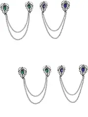 [WRITWAA] 4 Pcs Gem Collar Badge Sweater Chain Clips Brooch Vintage Jewelry Lapel Pin Mens Jewelry Cloak Clasp Fasteners Pins Harddaddy Shirts Men Decor for Men Catcher Tie Alloy