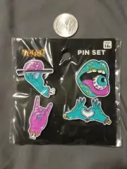 spirit halloween rare exclusive pin set 80's retro colors
