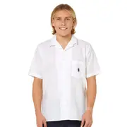 Snr SS White Layback Shirt With Emb
