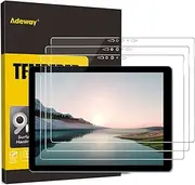 [3 Pack] Adeway Screen Protector for Surface Go 4/3/2 10.5 inch， Premium Tempered Glass,Scratch Resist, No Bubbles, HD Clear, 9H Hardness