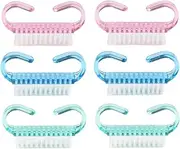 HONMEET 6pcs Dust Brush Cleaning Brushes Nail Art Brush Handle Nail Scrub Brush Hand Brush Cleaning Hand Brush Nail Cleaner Women Nail Brush