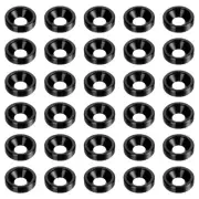30pcs Countersunk Washer M3 Anodized Aluminum Alloy Finishing Washers, Black