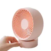 USB Rechargeable Adjustable Wind Mini Air Circulation Round Mute Office Fan(Pink)