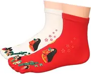 [kilofly] Japanese Kimono Girl Full Toe Tube Socks Value Pack, Set of 2 Pairs