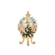 Easter Egg Jewelry Trinket Box Hinged Enamel Ornaments Victorian Style Hand-P...