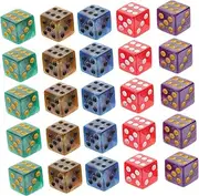 WESIEVYA 50pcs Dice Set Clear Dices Polyhedral Dices Classroom Playing Game Dices Board Games Dices