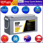 Giantz 200Ah AGM Deep Cycle Battery 12V Portable 4WD Sealed Marine Solar Slim