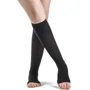 Sigvaris Soft Opaque Women's Knee High 30-40 mmHg, Open Toe Compression Support