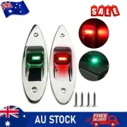 2x Red&Green Marine Boat Navigation LED Side Tear Drop Lights Vertical Mount-12V