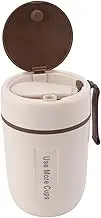 304 Stainless Steel Insulated Food Jar for Leakproof Soup Cup, with Safety Cover, Suitable for Boys Girls, Camping or Traveling (Beige)