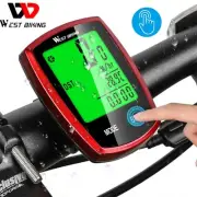 WEST BIKING Wireless Bike Computer Waterproof Backlight Bicycle Speedometer Red