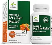 Terry Naturally Omega-7 Dry Eye Relief - 500 mg Sea Buckthorn, 60 Vegan Softgels - Eye Moisture Support Supplement, with Omegas 7, 9, 6 & 3 - Non-GMO, Gluten-Free - 60 Servings